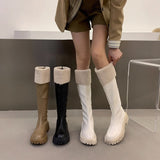 ファーアクセントレザーブーツ