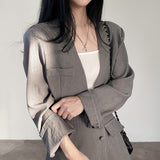 クロップドジャケット&ミニスカートSET