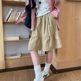 ワンカラーミディアムフリルスカート