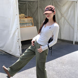 ボタンネックラビットロンT