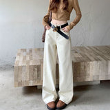 裏起毛ステッチワイドデニム