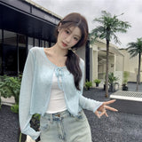 リボンエアスルーカーディガン