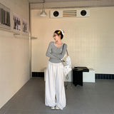 レイヤードストラップリボンロンT