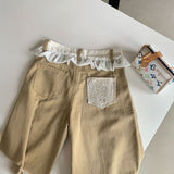 フリルアクセントワイドチノパン