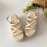 スリムクロスベルトハイソールサンダル