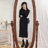 フレンチドットロングスカート