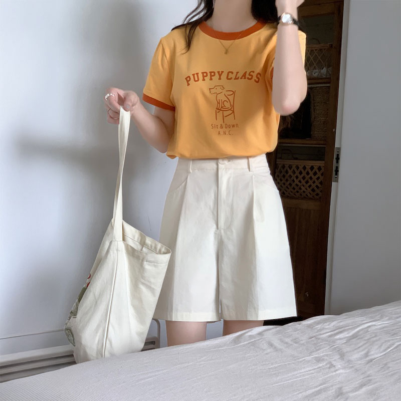 カラーチノタックハーフパンツ