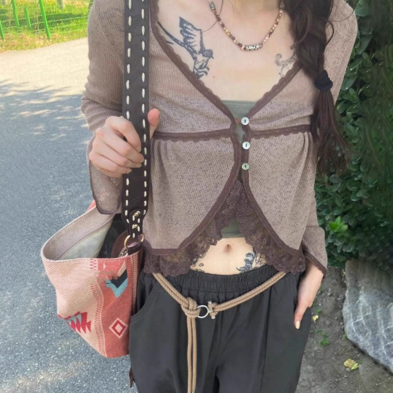 スルーレースアンニュイカーディガン