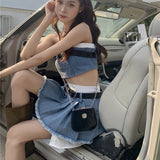 ベルトデニムビスチェ&デニムスカートSET