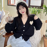 ワンポイントハートカーディガン