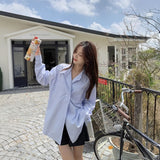 ワンボタンルーズシャツ