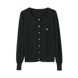 ベア刺繍カラーカーディガン