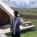 ルーズチェックネルシャツ