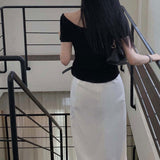 デコルテラインボタントップス