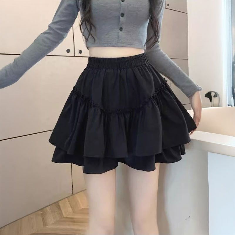 ダブルフレアフリルラインスカート