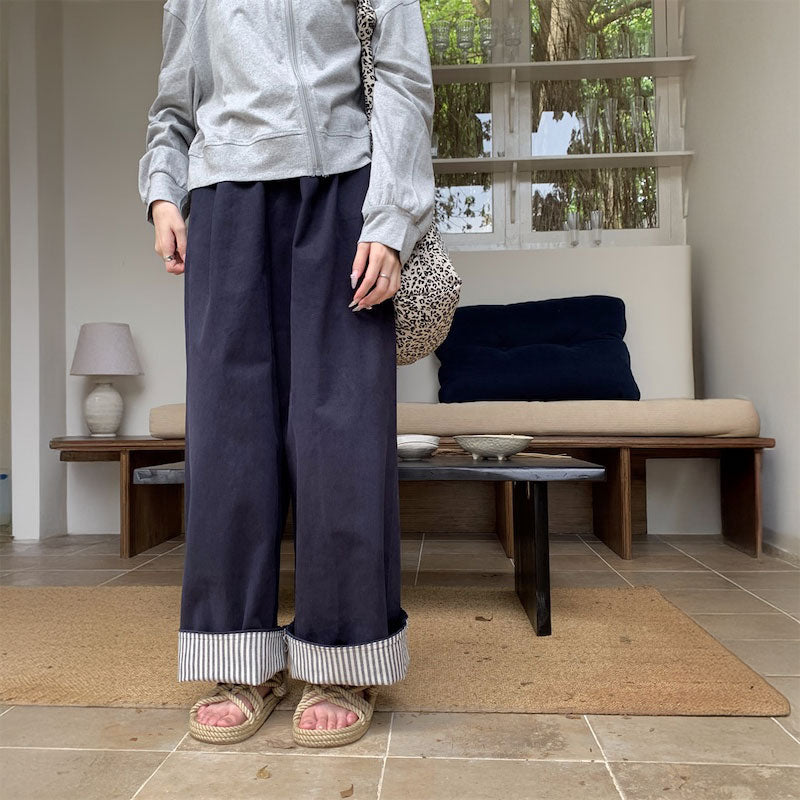 裏地ストライプカラーパンツ