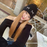 リボンスタッズリブビーニー