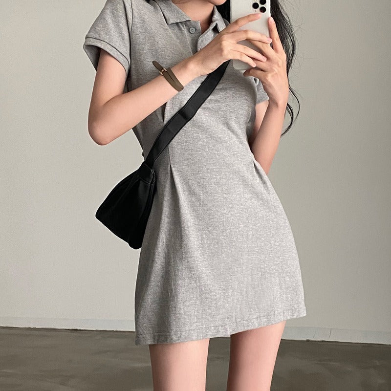 シンプルポロワンピース