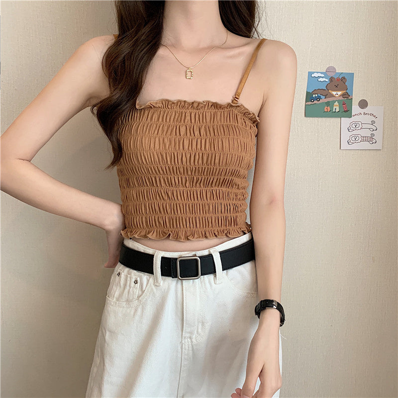 シャーリングギャザーキャミソール