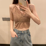 Vレースダブルストラップキャミソール