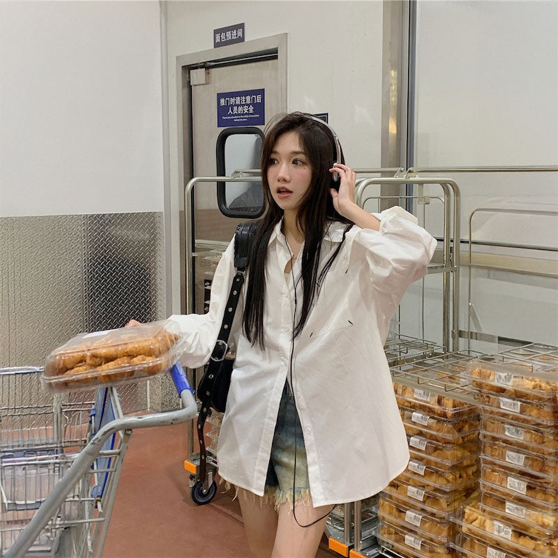 ステッチポケットルーズシャツ