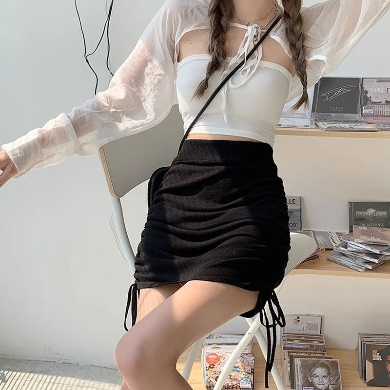 サイドギャザーフィットスカート