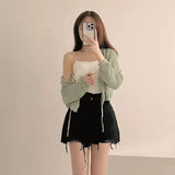 メッシュリボンボレロカーディガン