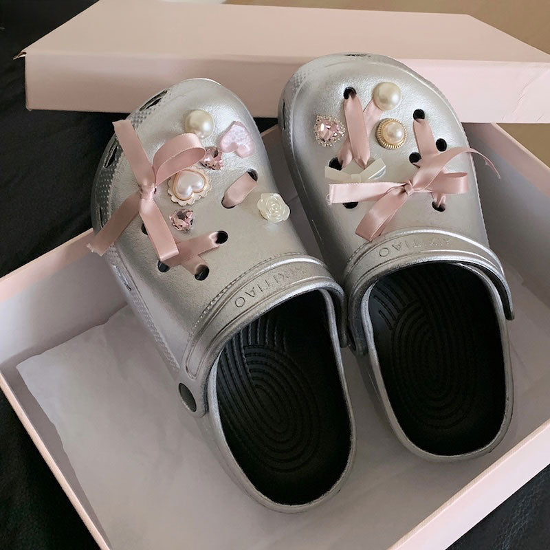 バレエスタッズシルバーラバーサンダル