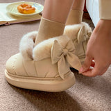 バックリボンスムースブーツ