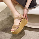 クロスベルトウェッジソールサンダル