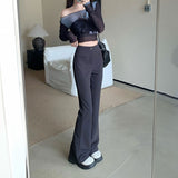 マットシンプルフレアパンツ