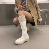 ファーアクセントレザーブーツ