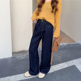 裏起毛ステッチワイドデニム