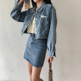 ワンポイントデニムジャケット&デニムスカートSET