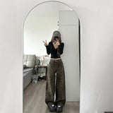 ワイドフィットレオパードデニム