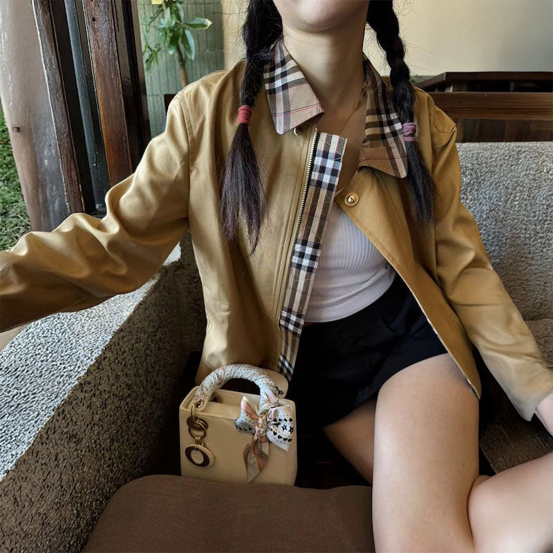 チェックアクセントブルゾン