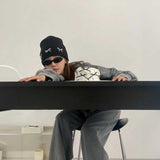 リボンスタッズリブビーニー