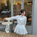 ピュアプリーツシャツワンピース