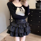 ハートベルトフリルスカート