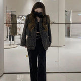 ノーカラーツイードジャケット