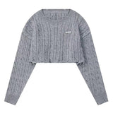 クロップドニットレイヤードトップス