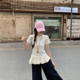 フリルチュニックペプラムTシャツ