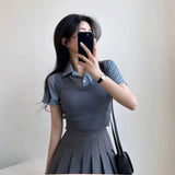 レイヤードベストシャツトップス