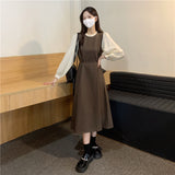 リラックスフリルミドルワンピース