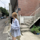 ブルーストライプリネンシャツ