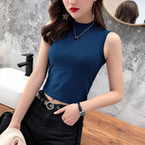 シンプルモックネックトップス