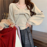 フロントリボンカラーニット