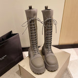 リブニットロングブーツ