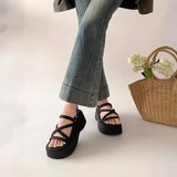 スリムクロスベルトハイソールサンダル