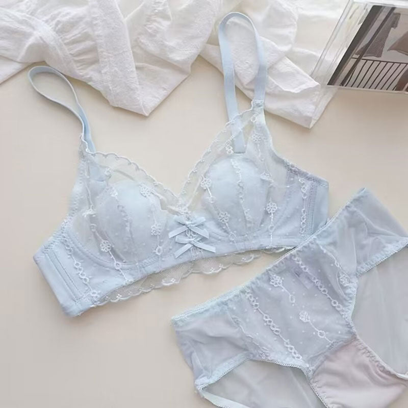 フレンチレースリボンブラ&ショーツSET
